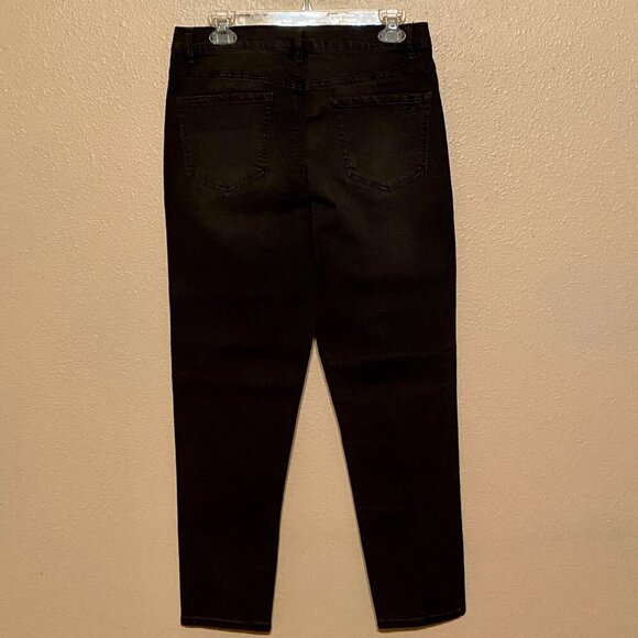 DG2 Diane Gilman Embellished Jeans Black Stretch Zip 5-pockets Women's Size 10T - Picture 2 of 8